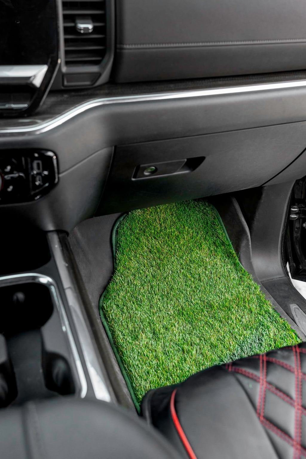 Artificial Grass Car Mats – 4-Piece Green Turf Floor Mat Set with Non-Slip Rubber Backing, Universal Fit for Cars, Trucks & SUVs by Sunset Products