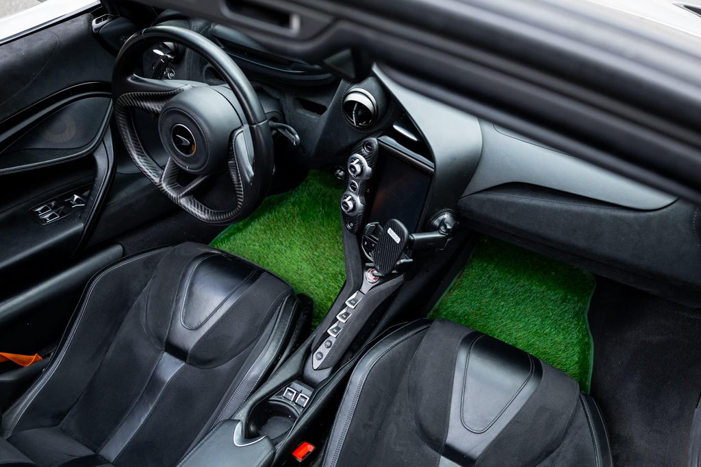 Artificial Grass Car Mats – 4-Piece Green Turf Floor Mat Set with Non-Slip Rubber Backing, Universal Fit for Cars, Trucks & SUVs by Sunset Products