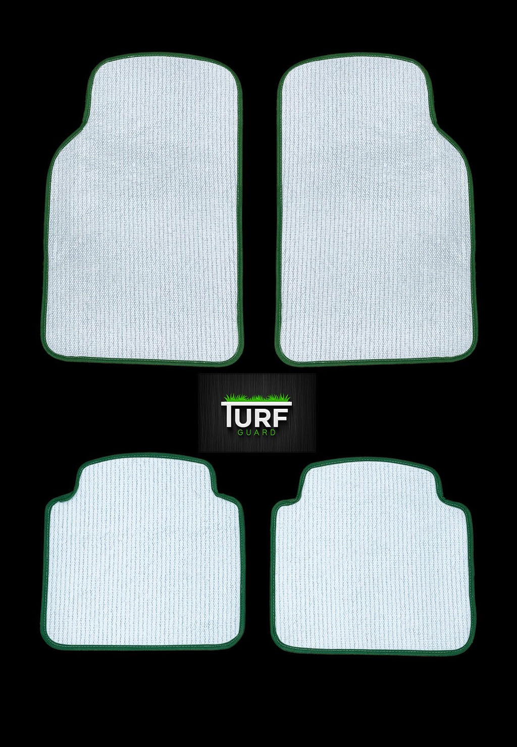 Artificial Grass Car Mats – 4-Piece Green Turf Floor Mat Set with Non-Slip Rubber Backing, Universal Fit for Cars, Trucks & SUVs by Sunset Products